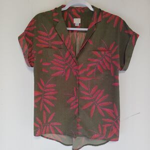 A New Day tropical button down short sleeve S